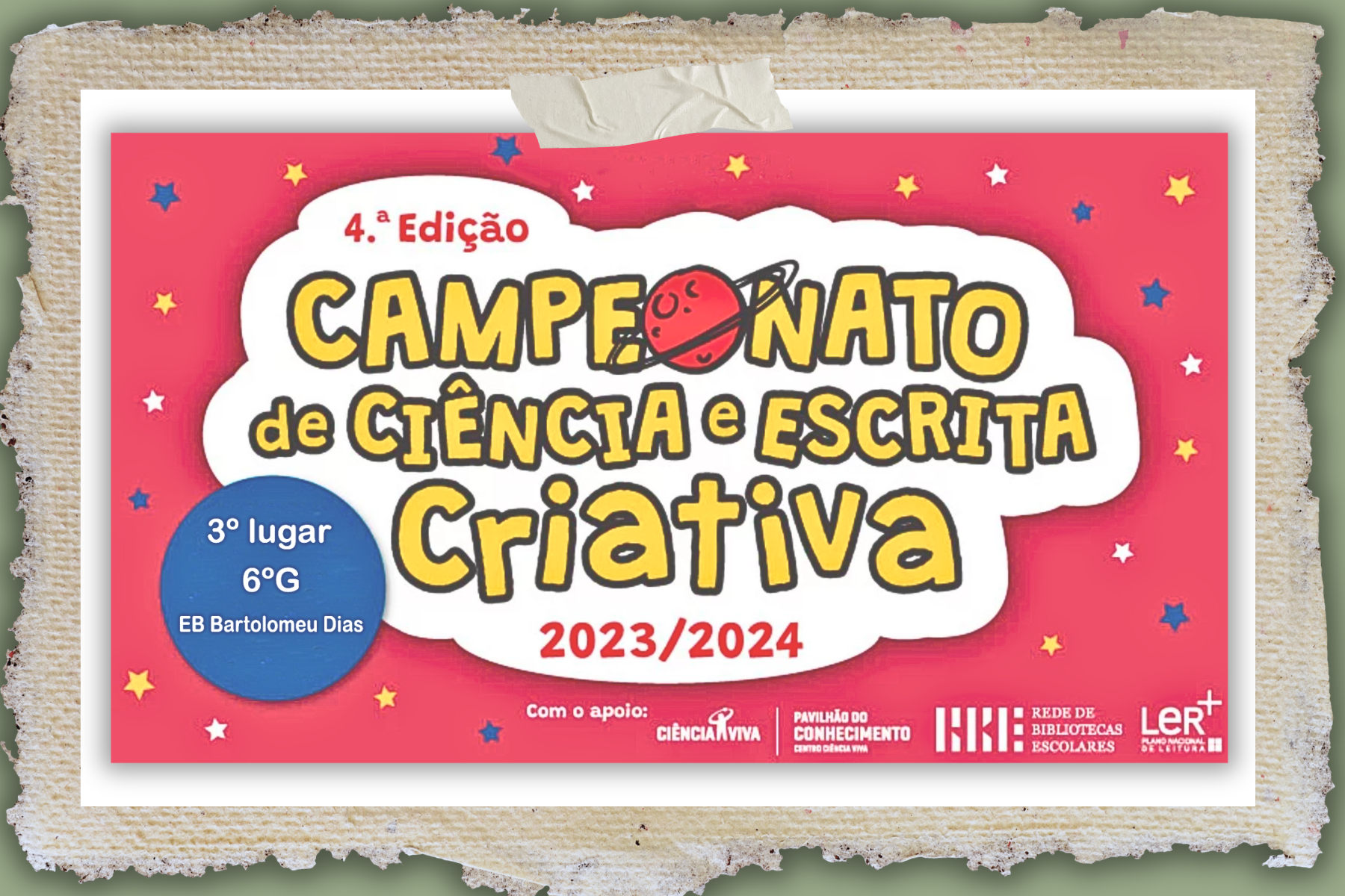 Read more about the article 3º lugar no Campeonato de Ciência e Escrita Criativa